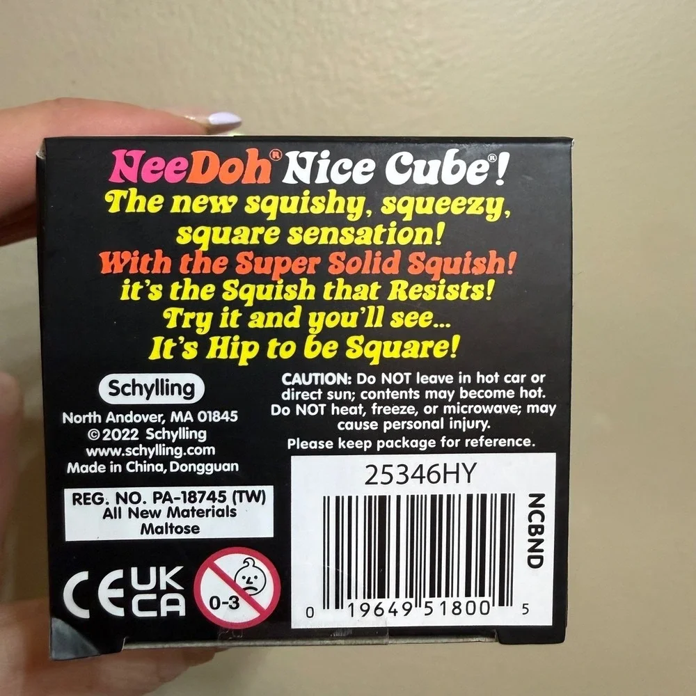 NeeDoh Nice Cube Nee Doh Blue Squishy Fidget Toy Stress Sensory Squeezy NEW - Picture 4 of 6